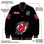 customized new jersey devils claw cut black varsity jacket best selling