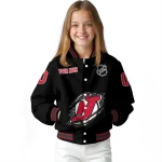 customized new jersey devils claw cut black varsity jacket best selling