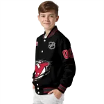 customized new jersey devils claw cut black varsity jacket best selling