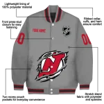 customized new jersey devils claw streak grey varsity jacket best selling