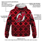 customized new jersey devils geometric blossom red windbreaker jacket best selling