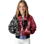 customized new jersey devils skull cluster red bomber jacket best selling