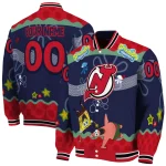 customized new jersey devils spongebob playtime red blue varsity jacket best selling