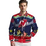 customized new jersey devils spongebob playtime red blue varsity jacket best selling