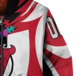 customized new jersey devils stars and stripes slashes red bomber jacket best selling