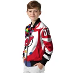 customized new jersey devils stars and stripes slashes red bomber jacket best selling