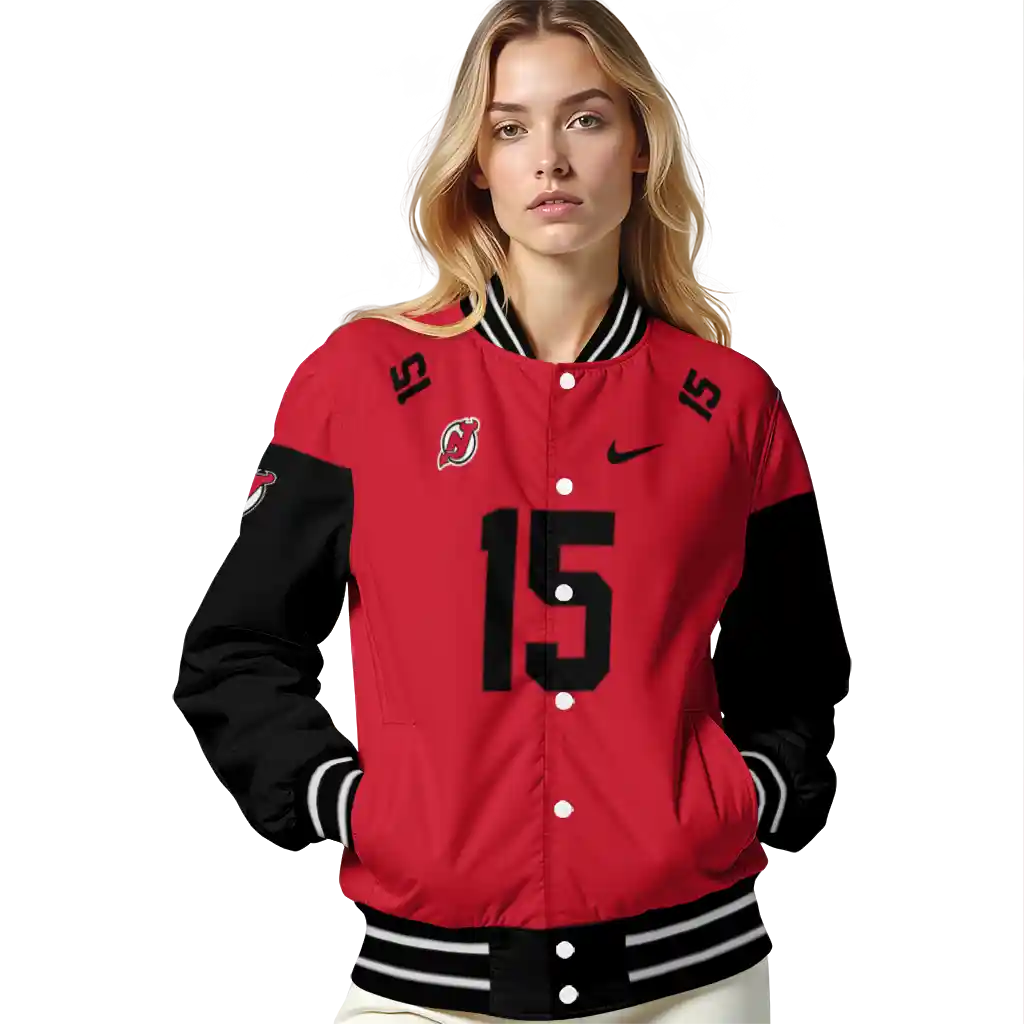 customized new jersey devils team patch red varsity jacket latest model customized new jersey devils team patch red varsity jacket latest model