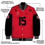 customized new jersey devils team patch red varsity jacket best selling