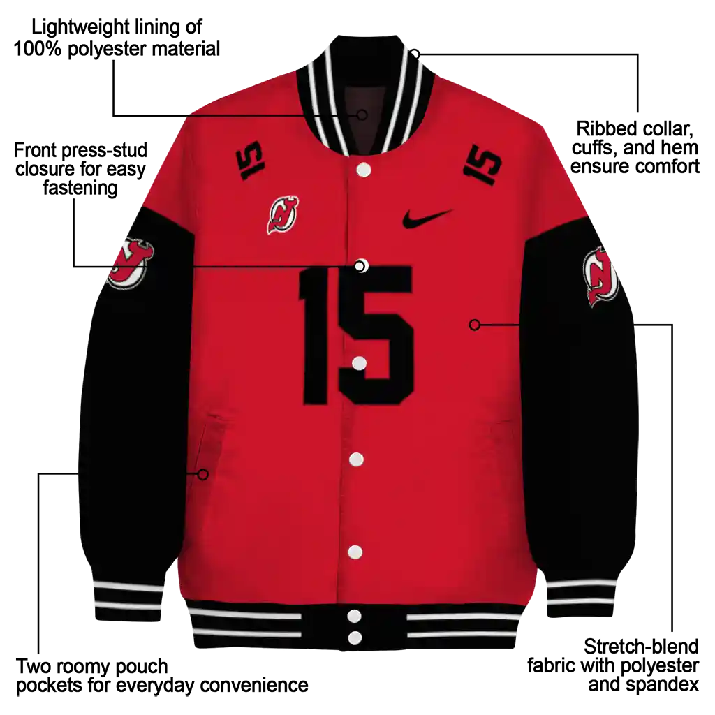 customized new jersey devils team patch red varsity jacket new arrival customized new jersey devils team patch red varsity jacket new arrival