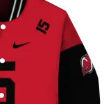 customized new jersey devils team patch red varsity jacket best selling