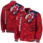 customized new jersey devils usa flag rips red varsity jacket best selling