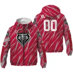 customized new mexico lobos abstract streaks red windbreaker jacket best selling