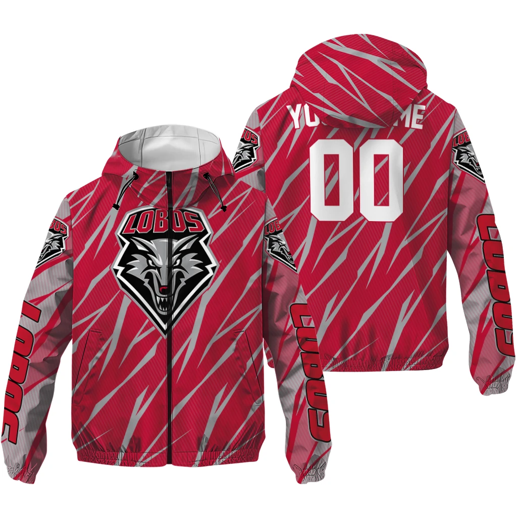 customized new mexico lobos abstract streaks red windbreaker jacket high quality customized new mexico lobos abstract streaks red windbreaker jacket high quality