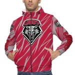 customized new mexico lobos abstract streaks red windbreaker jacket best selling