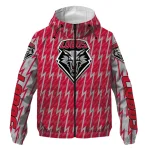 customized new mexico lobos lightning strike grid red windbreaker jacket best selling