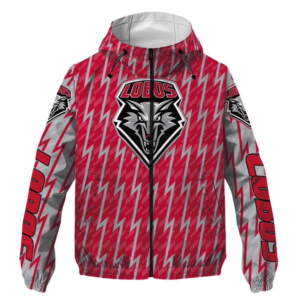 customized new mexico lobos lightning strike grid red windbreaker jacket best selling customized new mexico lobos lightning strike grid red windbreaker jacket best selling
