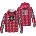 customized new mexico lobos lightning strike grid red windbreaker jacket best selling