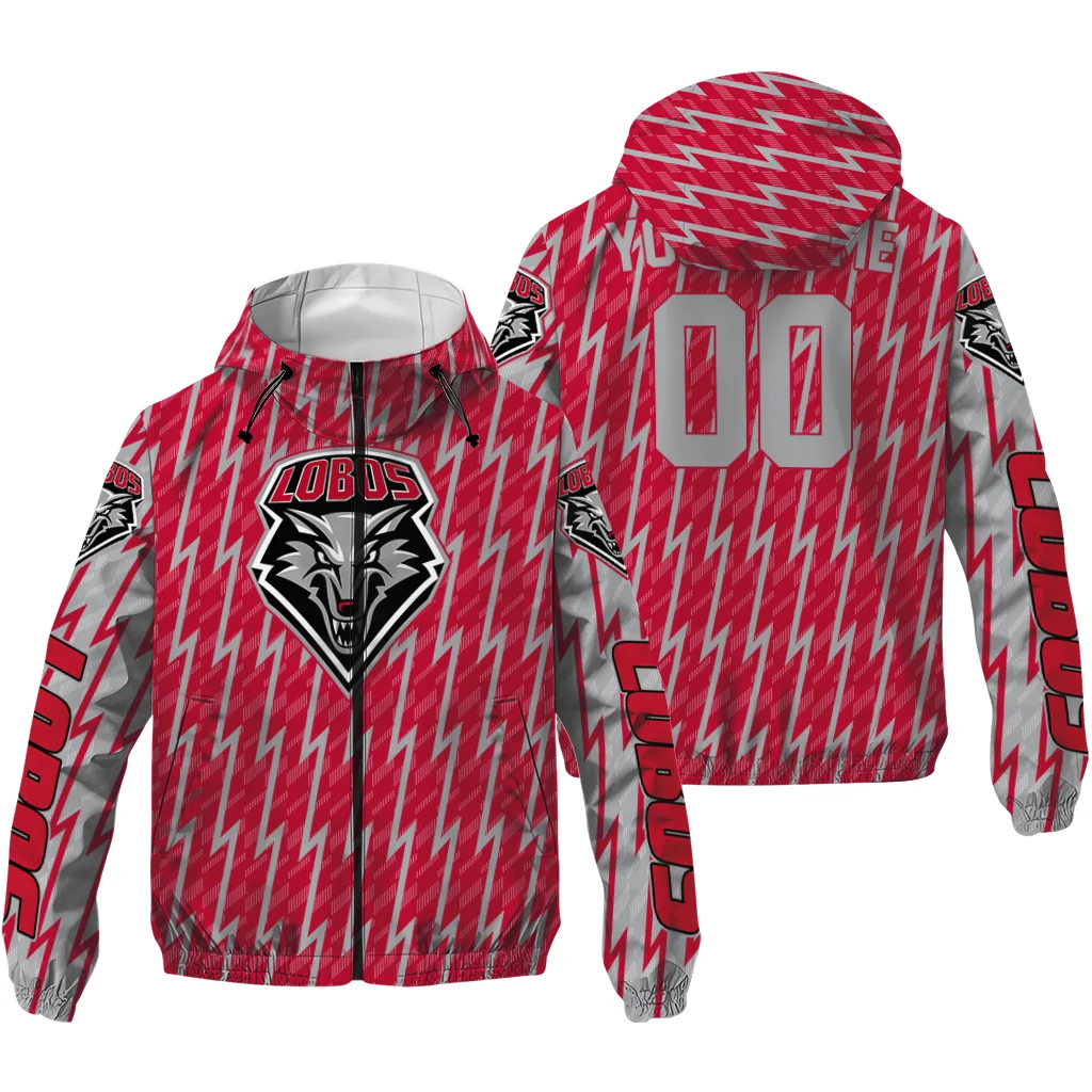 customized new mexico lobos lightning strike grid red windbreaker jacket high quality customized new mexico lobos lightning strike grid red windbreaker jacket high quality