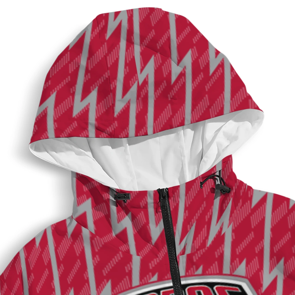 customized new mexico lobos lightning strike grid red windbreaker jacket premium grade customized new mexico lobos lightning strike grid red windbreaker jacket premium grade