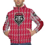 customized new mexico lobos lightning strike grid red windbreaker jacket best selling