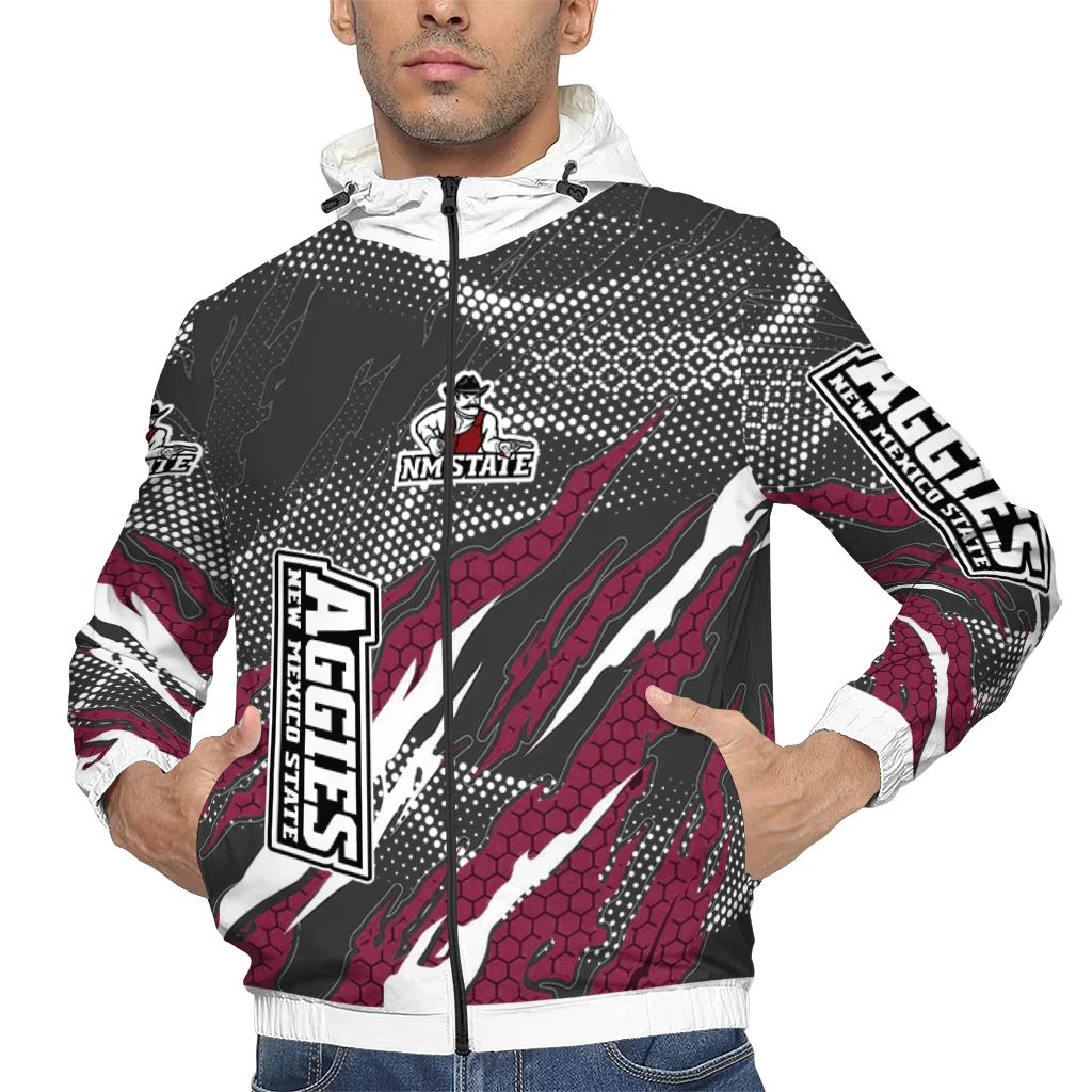 customized new mexico state aggies claw mesh crimson gray windbreaker jacket top rated customized new mexico state aggies claw mesh crimson gray windbreaker jacket top rated