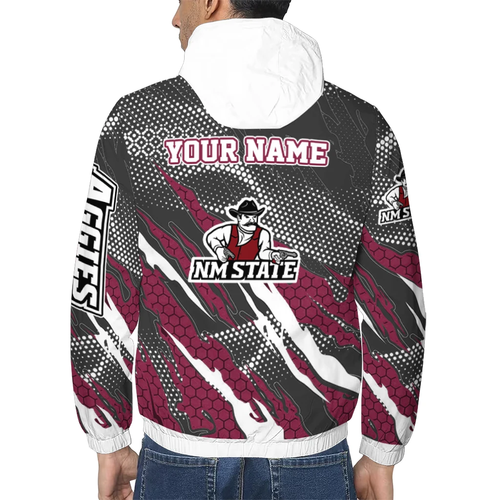 customized new mexico state aggies claw mesh crimson gray windbreaker jacket trendy customized new mexico state aggies claw mesh crimson gray windbreaker jacket trendy