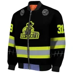 customized new mexico state aggies heartbeat accent black green bomber jacket best selling