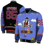 customized new mexico state aggies mario blocks blue black varsity jacket best selling
