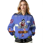 customized new mexico state aggies mario blocks blue black varsity jacket best selling