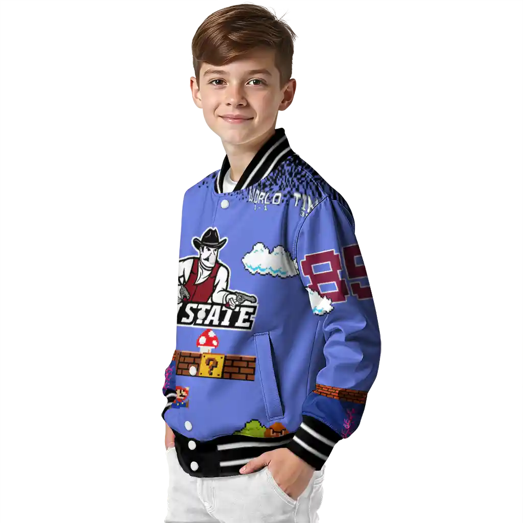customized new mexico state aggies mario blocks blue black varsity jacket trendy customized new mexico state aggies mario blocks blue black varsity jacket trendy