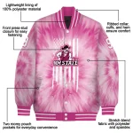 customized new mexico state aggies pink tie dye pink varsity jacket best selling