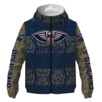 customized new orleans pelicans cat eyes navy windbreaker jacket best selling