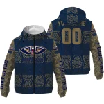 customized new orleans pelicans cat eyes navy windbreaker jacket best selling
