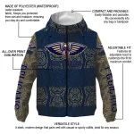 customized new orleans pelicans cat eyes navy windbreaker jacket best selling