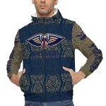 customized new orleans pelicans cat eyes navy windbreaker jacket best selling