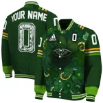 customized new orleans pelicans shamrock vortex green varsity jacket best selling