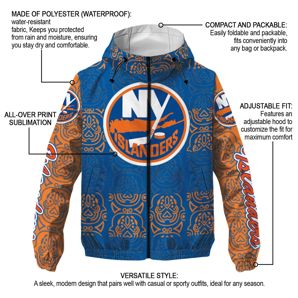 customized new york islanders cat eyes blue windbreaker jacket new arrival customized new york islanders cat eyes blue windbreaker jacket new arrival