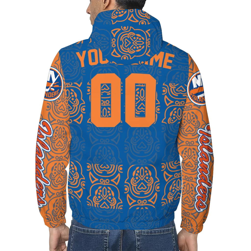 customized new york islanders cat eyes blue windbreaker jacket trendy customized new york islanders cat eyes blue windbreaker jacket trendy