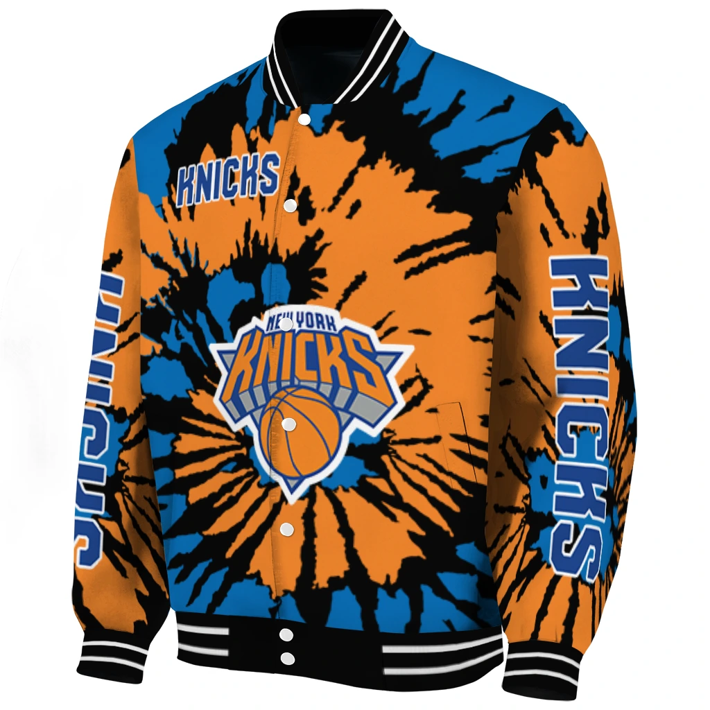 customized new york knicks burst splatter blue varsity jacket best selling customized new york knicks burst splatter blue varsity jacket best selling