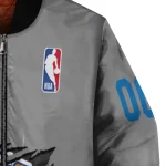 customized new york knicks claw accent grey bomber jacket best selling