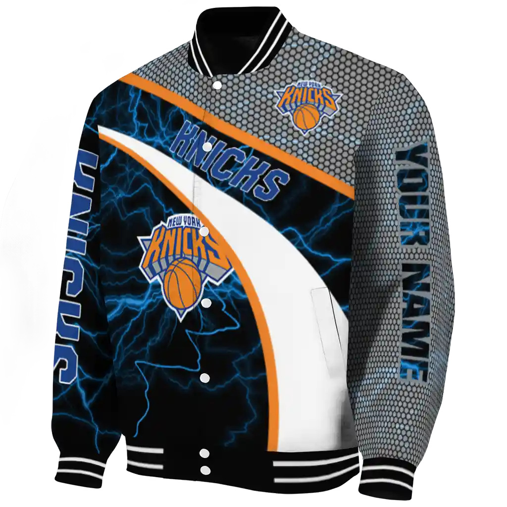 customized new york knicks electric flash blue varsity jacket best selling customized new york knicks electric flash blue varsity jacket best selling