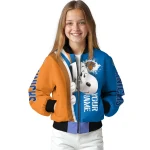 customized new york knicks snoopy head blue bomber jacket best selling