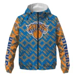 customized new york knicks trellis mesh blue windbreaker jacket best selling