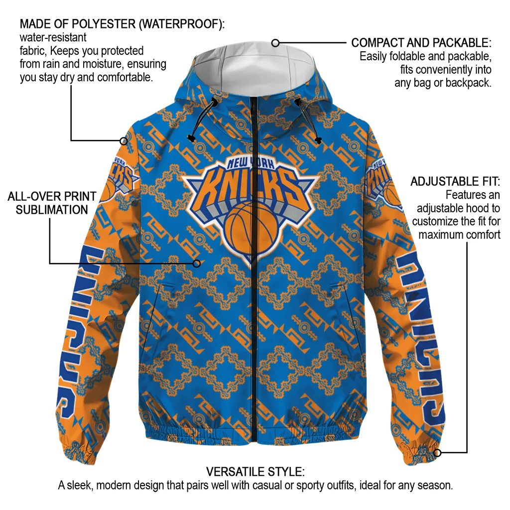 customized new york knicks trellis mesh blue windbreaker jacket new arrival customized new york knicks trellis mesh blue windbreaker jacket new arrival