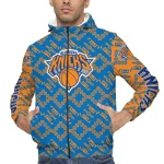 customized new york knicks trellis mesh blue windbreaker jacket best selling