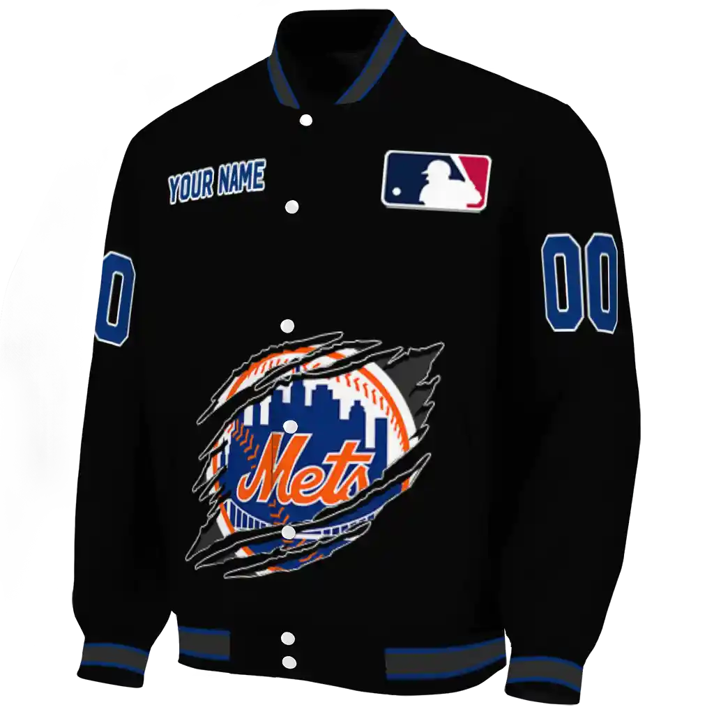 customized new york mets claw fragment black varsity jacket best selling customized new york mets claw fragment black varsity jacket best selling