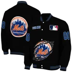 customized new york mets claw fragment black varsity jacket best selling