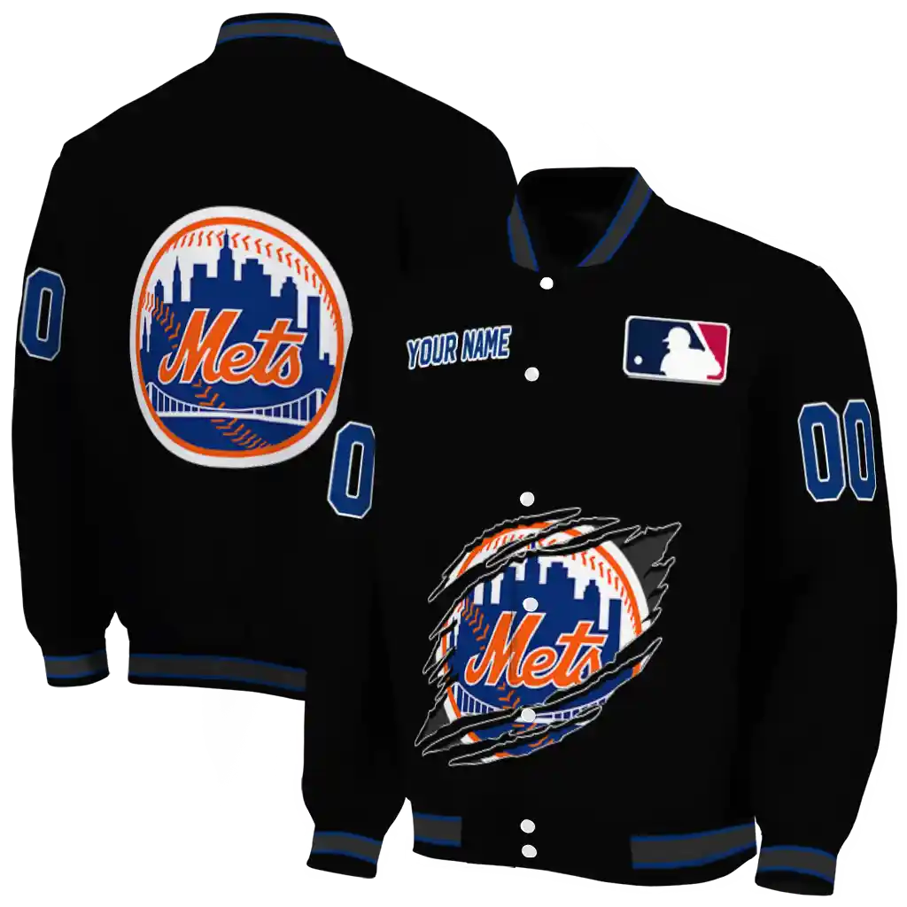 customized new york mets claw fragment black varsity jacket fashion forward customized new york mets claw fragment black varsity jacket fashion forward