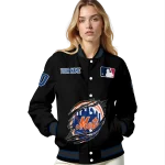 customized new york mets claw fragment black varsity jacket best selling