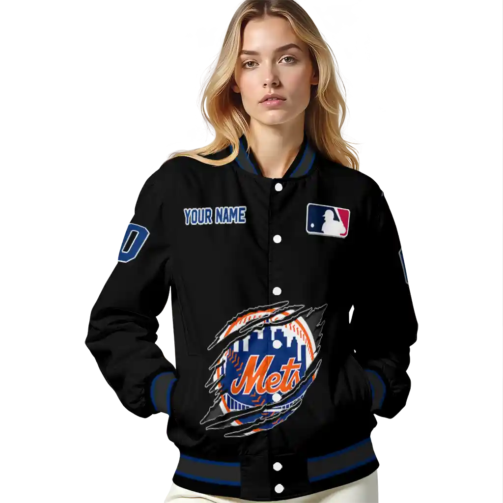 customized new york mets claw fragment black varsity jacket latest model customized new york mets claw fragment black varsity jacket latest model